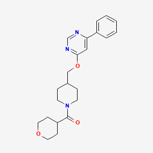 4-{[1-(Oxane-4-carbonyl)piperidin-4-yl]methoxy}-6-phenylpyrimidine