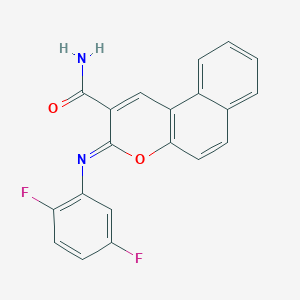 molecular formula C20H12F2N2O2 B2821833 (Z)-3-((2,5-二氟苯基)亚胺)-3H-苯并[f]咔啉-2-甲酰胺 CAS No. 312590-04-8