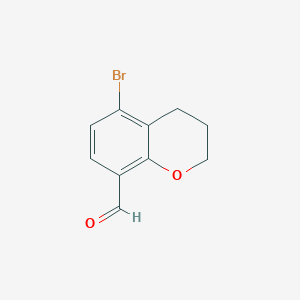 molecular formula C10H9BrO2 B2821834 5-Bromo-3,4-dihydro-2H-chromene-8-carbaldehyde CAS No. 2248394-55-8