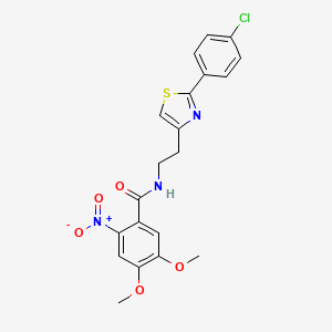 molecular formula C20H18ClN3O5S B2821836 N-(2-(2-(4-chlorophenyl)thiazol-4-yl)ethyl)-4,5-dimethoxy-2-nitrobenzamide CAS No. 897612-29-2