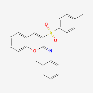 molecular formula C23H19NO3S B2821837 (Z)-2-甲基-N-(3-对甲苯磺酰-2H-咯色啉-2-基亚甲基)苯胺 CAS No. 904436-36-8
