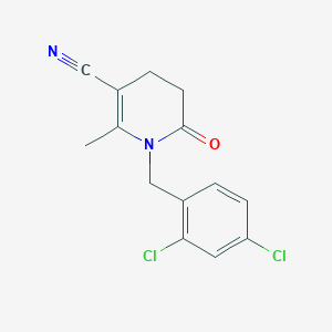 molecular formula C14H12Cl2N2O B2821844 1-(2,4-Dichlorobenzyl)-2-methyl-6-oxo-1,4,5,6-tetrahydro-3-pyridinecarbonitrile CAS No. 338748-72-4