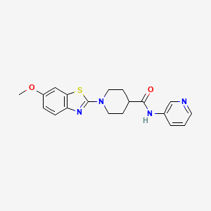 molecular formula C19H20N4O2S B2821852 1-(6-methoxybenzo[d]thiazol-2-yl)-N-(pyridin-3-yl)piperidine-4-carboxamide CAS No. 1421506-25-3