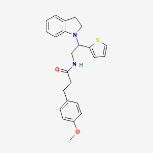 molecular formula C24H26N2O2S B2821854 N-(2-(吲哚-1-基)-2-(噻吩-2-基)乙基)-3-(4-甲氧苯基)丙酰胺 CAS No. 898407-42-6