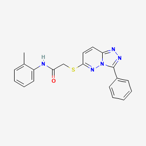 molecular formula C20H17N5OS B2821856 2-((3-phenyl-[1,2,4]triazolo[4,3-b]pyridazin-6-yl)thio)-N-(o-tolyl)acetamide CAS No. 852372-32-8