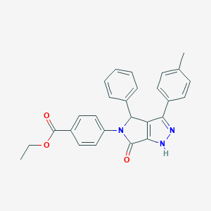 molecular formula C27H23N3O3 B282186 ethyl 4-(3-(4-methylphenyl)-6-oxo-4-phenyl-4,6-dihydropyrrolo[3,4-c]pyrazol-5(1H)-yl)benzoate 