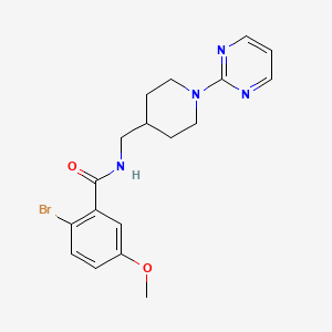 molecular formula C18H21BrN4O2 B2821870 2-bromo-5-methoxy-N-((1-(pyrimidin-2-yl)piperidin-4-yl)methyl)benzamide CAS No. 1235305-93-7