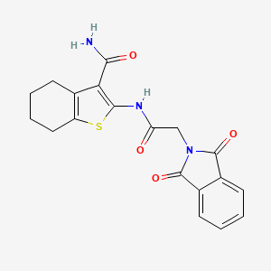 molecular formula C19H17N3O4S B2821879 2-(2-(1,3-Dioxoisoindolin-2-yl)acetamido)-4,5,6,7-tetrahydrobenzo[b]thiophene-3-carboxamide CAS No. 66607-39-4