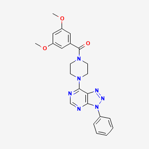 molecular formula C23H23N7O3 B2821886 (3,5-二甲氧基苯基)(4-(3-苯基-3H-[1,2,3]三唑[4,5-d]嘧啶-7-基)哌嗪-1-基)甲酮 CAS No. 920218-16-2