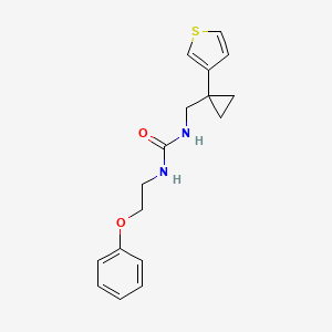molecular formula C17H20N2O2S B2821900 1-(2-Phenoxyethyl)-3-[(1-thiophen-3-ylcyclopropyl)methyl]urea CAS No. 2415631-10-4