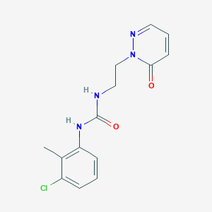 molecular formula C14H15ClN4O2 B2821908 1-(3-chloro-2-methylphenyl)-3-(2-(6-oxopyridazin-1(6H)-yl)ethyl)urea CAS No. 1172477-16-5