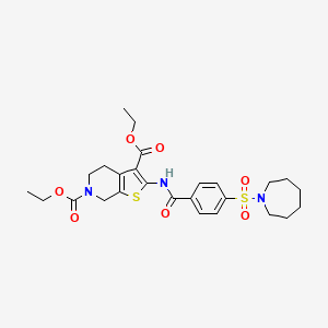 molecular formula C26H33N3O7S2 B2821909 diethyl 2-(4-(azepan-1-ylsulfonyl)benzamido)-4,5-dihydrothieno[2,3-c]pyridine-3,6(7H)-dicarboxylate CAS No. 449781-87-7