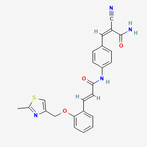 (Z)-2-Cyano-3-[4-[[(E)-3-[2-[(2-methyl-1,3-thiazol-4-yl)methoxy]phenyl]prop-2-enoyl]amino]phenyl]prop-2-enamide