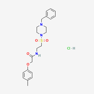 molecular formula C22H30ClN3O4S B2821919 N-(2-((4-benzylpiperazin-1-yl)sulfonyl)ethyl)-2-(p-tolyloxy)acetamide hydrochloride CAS No. 1189960-07-3