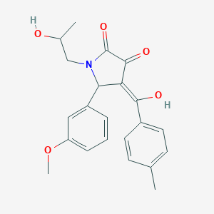 molecular formula C22H23NO5 B282192 3-hydroxy-1-(2-hydroxypropyl)-5-(3-methoxyphenyl)-4-(4-methylbenzoyl)-1,5-dihydro-2H-pyrrol-2-one 