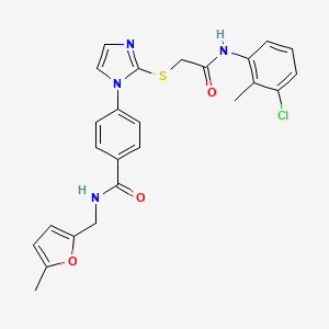 4-(2-((2-((3-chloro-2-methylphenyl)amino)-2-oxoethyl)thio)-1H-imidazol-1-yl)-N-((5-methylfuran-2-yl)methyl)benzamide