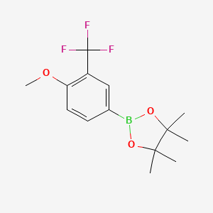 molecular formula C14H18BF3O3 B2821938 2-(4-Methoxy-3-(trifluoromethyl)phenyl)-4,4,5,5-tetramethyl-1,3,2-dioxaborolane CAS No. 1445019-24-8