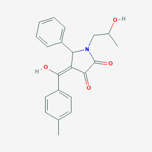 molecular formula C21H21NO4 B282194 3-hydroxy-1-(2-hydroxypropyl)-4-(4-methylbenzoyl)-5-phenyl-1,5-dihydro-2H-pyrrol-2-one 