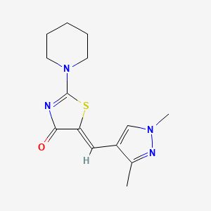 (Z)-5-((1,3-dimethyl-1H-pyrazol-4-yl)methylene)-2-(piperidin-1-yl)thiazol-4(5H)-one