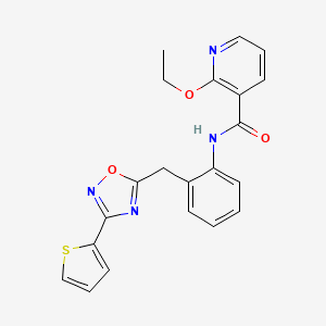 molecular formula C21H18N4O3S B2821946 2-乙氧基-N-(2-((3-(噻吩-2-基)-1,2,4-噁二唑-5-基)甲基)苯基)烟酰胺 CAS No. 1798019-22-3