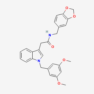 N-(benzo[d][1,3]dioxol-5-ylmethyl)-2-(1-(3,5-dimethoxybenzyl)-1H-indol-3-yl)acetamide