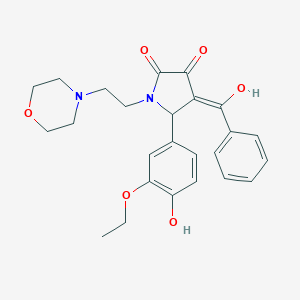 molecular formula C25H28N2O6 B282195 4-benzoyl-5-(3-ethoxy-4-hydroxyphenyl)-3-hydroxy-1-[2-(4-morpholinyl)ethyl]-1,5-dihydro-2H-pyrrol-2-one 