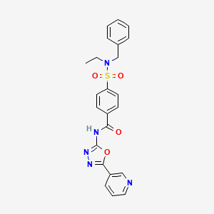 molecular formula C23H21N5O4S B2821950 4-[benzyl(ethyl)sulfamoyl]-N-(5-pyridin-3-yl-1,3,4-oxadiazol-2-yl)benzamide CAS No. 905681-35-8