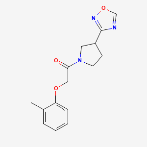 molecular formula C15H17N3O3 B2821951 1-(3-(1,2,4-噁二唑-3-基)吡咯烷-1-基)-2-(邻甲苯氧基)乙酮 CAS No. 2034369-56-5