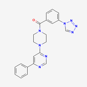 molecular formula C22H20N8O B2821952 (3-(1H-tetrazol-1-yl)phenyl)(4-(6-phenylpyrimidin-4-yl)piperazin-1-yl)methanone CAS No. 1334376-41-8
