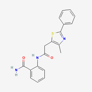 molecular formula C19H17N3O2S B2821961 2-(2-(4-Methyl-2-phenylthiazol-5-yl)acetamido)benzamide CAS No. 1206994-23-1