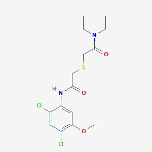 molecular formula C15H20Cl2N2O3S B2821962 2-{[2-(2,4-dichloro-5-methoxyanilino)-2-oxoethyl]sulfanyl}-N,N-diethylacetamide CAS No. 341965-14-8