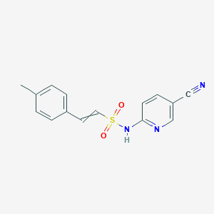 molecular formula C15H13N3O2S B2821964 N-(5-cyanopyridin-2-yl)-2-(4-methylphenyl)ethene-1-sulfonamide CAS No. 1384816-61-8