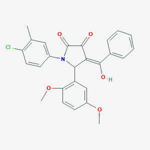 molecular formula C26H22ClNO5 B282197 4-benzoyl-1-(4-chloro-3-methylphenyl)-5-(2,5-dimethoxyphenyl)-3-hydroxy-1,5-dihydro-2H-pyrrol-2-one 