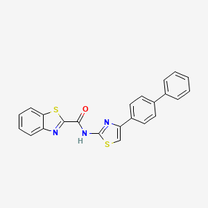 molecular formula C23H15N3OS2 B2821970 N-(4-([1,1'-biphenyl]-4-yl)thiazol-2-yl)benzo[d]thiazole-2-carboxamide CAS No. 397278-60-3