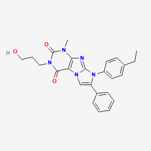 molecular formula C25H25N5O3 B2821972 6-(4-Ethylphenyl)-2-(3-hydroxypropyl)-4-methyl-7-phenylpurino[7,8-a]imidazole-1,3-dione CAS No. 887881-56-3