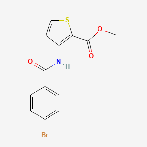 molecular formula C13H10BrNO3S B2821973 Methyl 3-[(4-bromobenzoyl)amino]thiophene-2-carboxylate CAS No. 355384-02-0