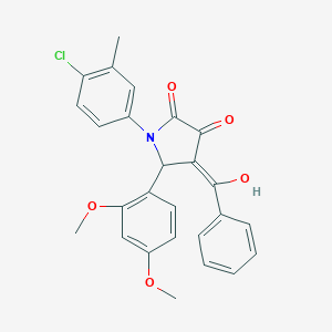 molecular formula C26H22ClNO5 B282199 4-benzoyl-1-(4-chloro-3-methylphenyl)-5-(2,4-dimethoxyphenyl)-3-hydroxy-1,5-dihydro-2H-pyrrol-2-one 