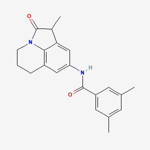 molecular formula C21H22N2O2 B2821997 3,5-dimethyl-N-{3-methyl-2-oxo-1-azatricyclo[6.3.1.0^{4,12}]dodeca-4,6,8(12)-trien-6-yl}benzamide CAS No. 903246-17-3