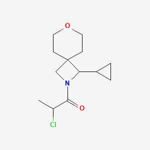 molecular formula C13H20ClNO2 B2822003 2-Chloro-1-(3-cyclopropyl-7-oxa-2-azaspiro[3.5]nonan-2-yl)propan-1-one CAS No. 2411257-74-2