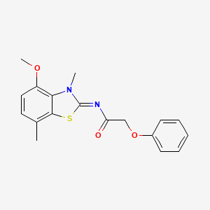 molecular formula C18H18N2O3S B2822005 (Z)-N-(4-methoxy-3,7-dimethylbenzo[d]thiazol-2(3H)-ylidene)-2-phenoxyacetamide CAS No. 868370-90-5