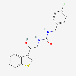 molecular formula C18H17ClN2O2S B2822006 1-(2-(Benzo[b]thiophen-3-yl)-2-hydroxyethyl)-3-(4-chlorobenzyl)urea CAS No. 2034526-14-0