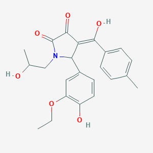 molecular formula C23H25NO6 B282201 5-(3-ethoxy-4-hydroxyphenyl)-3-hydroxy-1-(2-hydroxypropyl)-4-(4-methylbenzoyl)-1,5-dihydro-2H-pyrrol-2-one 