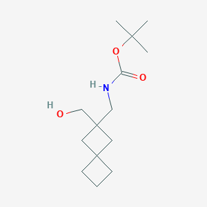 molecular formula C14H25NO3 B2822011 Tert-butyl ((2-(hydroxymethyl)spiro[3.3]heptan-2-yl)methyl)carbamate CAS No. 2097963-98-7