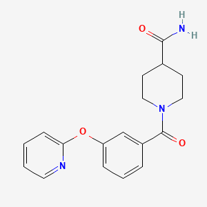 molecular formula C18H19N3O3 B2822012 1-(3-(Pyridin-2-yloxy)benzoyl)piperidine-4-carboxamide CAS No. 1797860-79-7