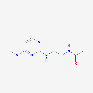 molecular formula C11H19N5O B2822013 N-(2-((4-(二甲基氨基)-6-甲基嘧啶-2-基)氨基)乙基)乙酰胺 CAS No. 1203381-62-7