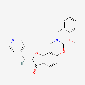 molecular formula C24H20N2O4 B2822015 (Z)-8-(2-methoxybenzyl)-2-(pyridin-4-ylmethylene)-8,9-dihydro-2H-benzofuro[7,6-e][1,3]oxazin-3(7H)-one CAS No. 951972-94-4