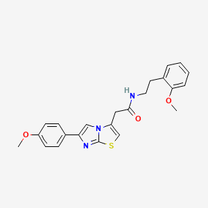 molecular formula C23H23N3O3S B2822017 N-(2-甲氧基苯乙基)-2-(6-(4-甲氧基苯基)咪唑[2,1-b]噻唑-3-基)乙酰胺 CAS No. 897461-11-9