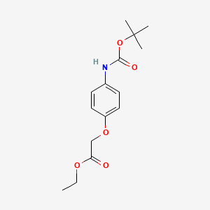 molecular formula C15H21NO5 B2822021 乙酸 2-(4-{[(叔丁氧基)羰基]氨基}苯氧基)醋酸酯 CAS No. 201810-12-0