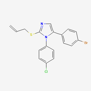 molecular formula C18H14BrClN2S B2822025 2-(allylthio)-5-(4-bromophenyl)-1-(4-chlorophenyl)-1H-imidazole CAS No. 1226448-19-6
