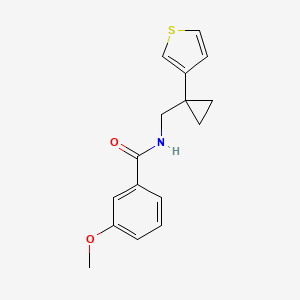 molecular formula C16H17NO2S B2822031 3-methoxy-N-{[1-(thiophen-3-yl)cyclopropyl]methyl}benzamide CAS No. 2415512-15-9